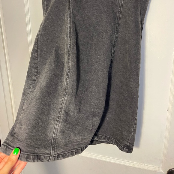 Grunge grey denim button up mini dress - Picture 8 of 8